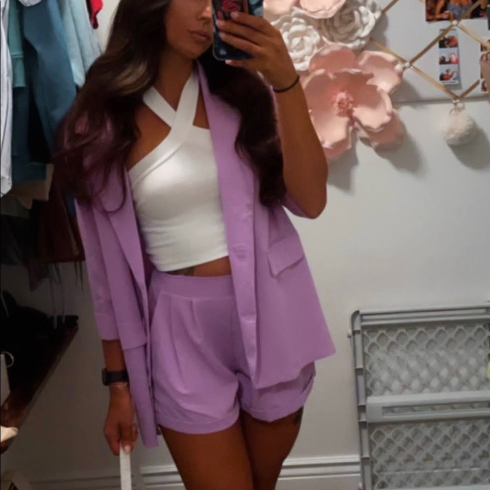 Purple short set